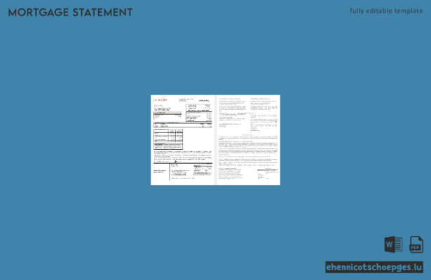 USA Jackson National Bank Hypothekenabrechnung in Word- und PDF-Formaten – Beispielvorschau